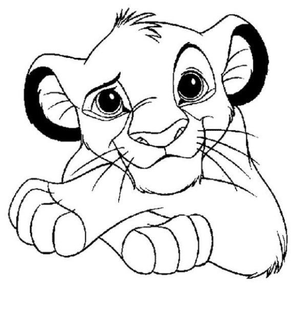 Coloring Pages For Kids Lion King Simba - Cartoon Coloring pages 