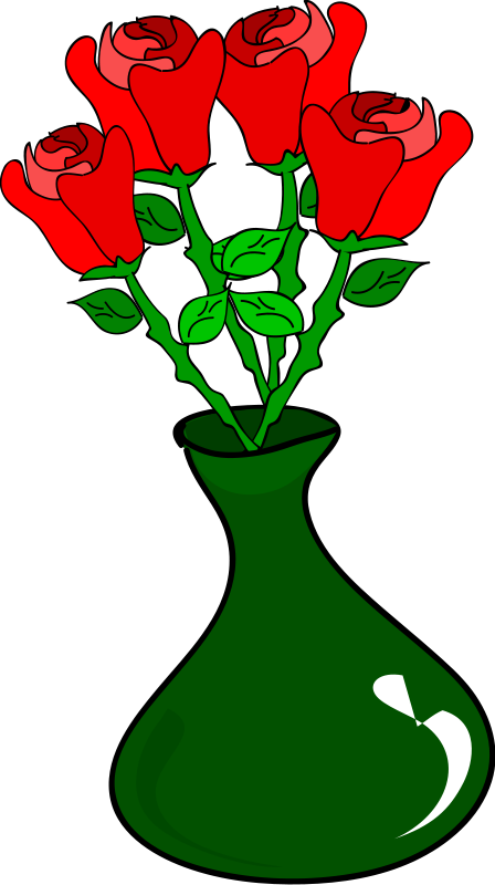 Flowers In A Vase Clipart 