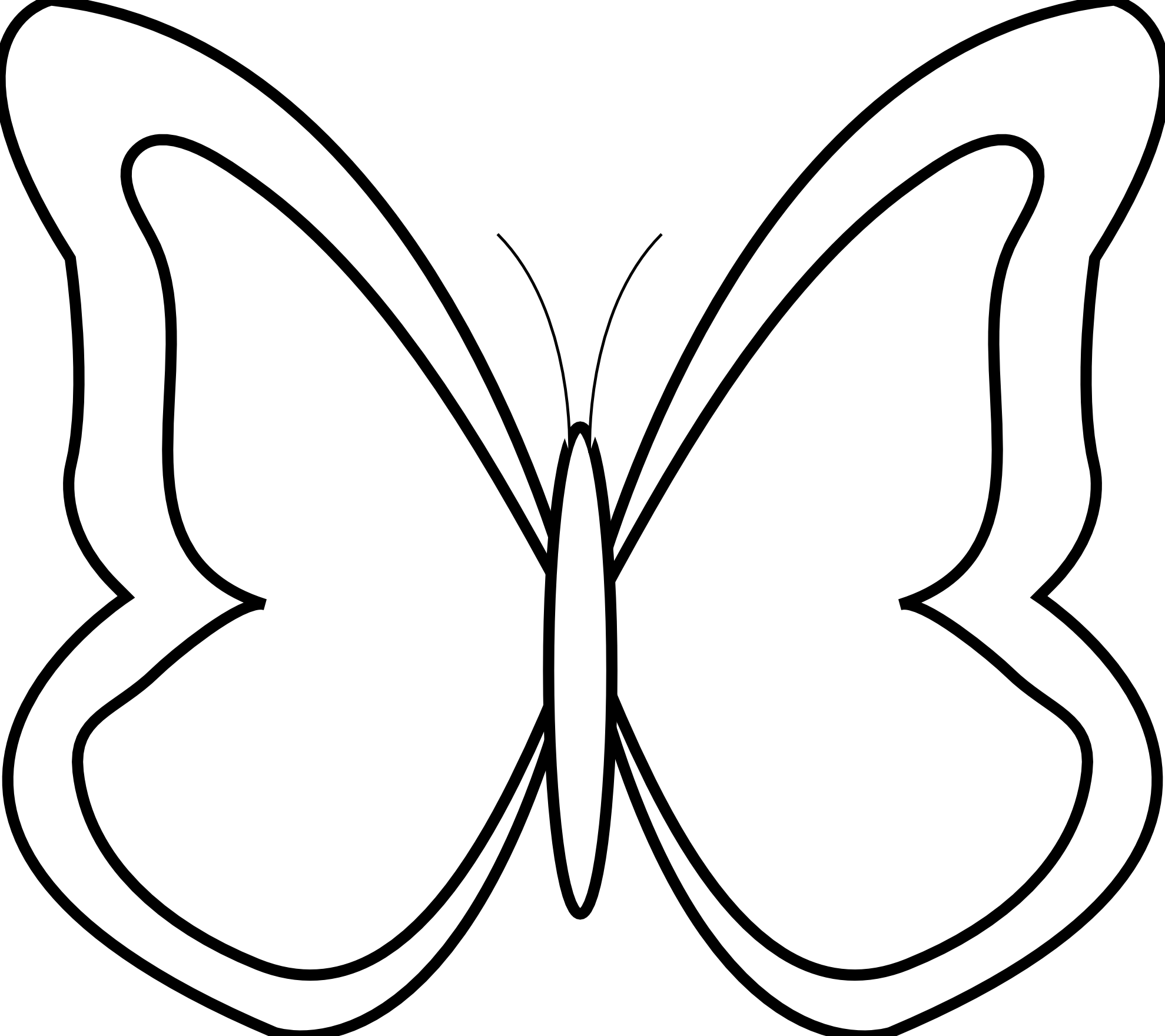 clipartist.net » Clip Art » Butterfly 26 Black White Line Art 