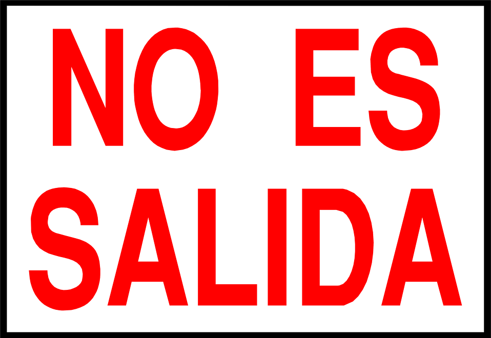 Free Stock Photos | Illustration of a spanish no exit sign 