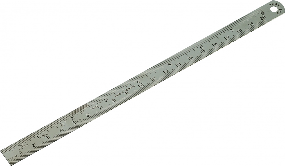 STAINLESS STEEL RULER, 15 CM, INCH/CM SCALE