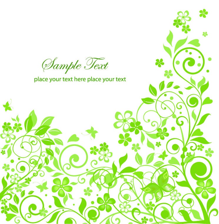 Green Floral Design Vector Illustration | Free Vector Graphics 