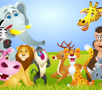 jungle animal kids vector - Clip Art Library