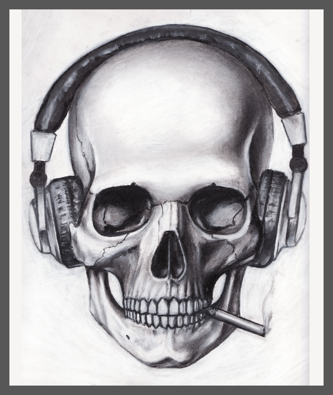 Skull Headphones Cigarette by pleasenojunkthanks on Clipart library