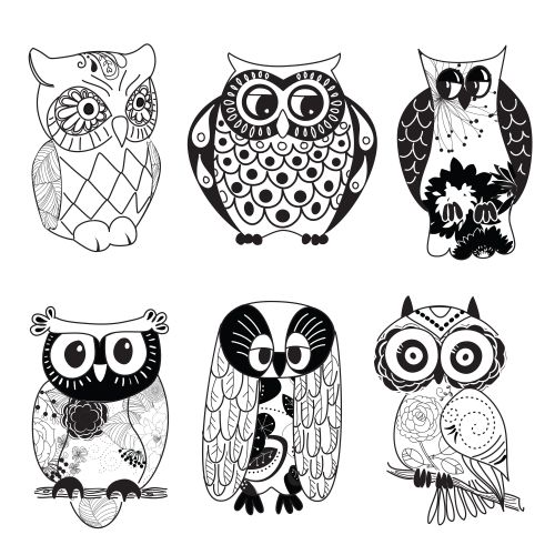 Owl Printable Clipart � Black and White #cute #clipart #owls #free 