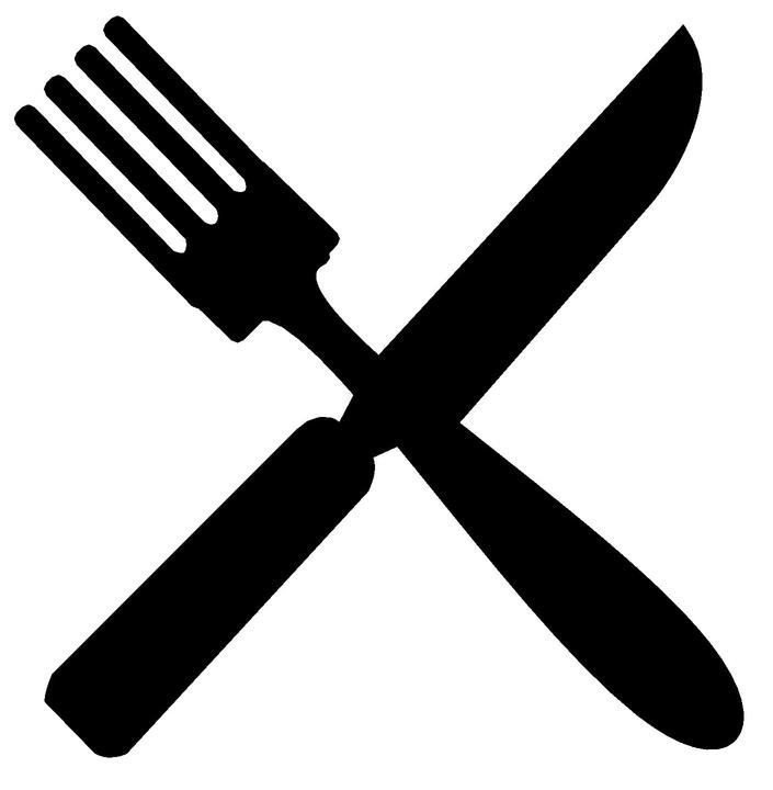 Fork And Knife Clipart Black And White - Gallery