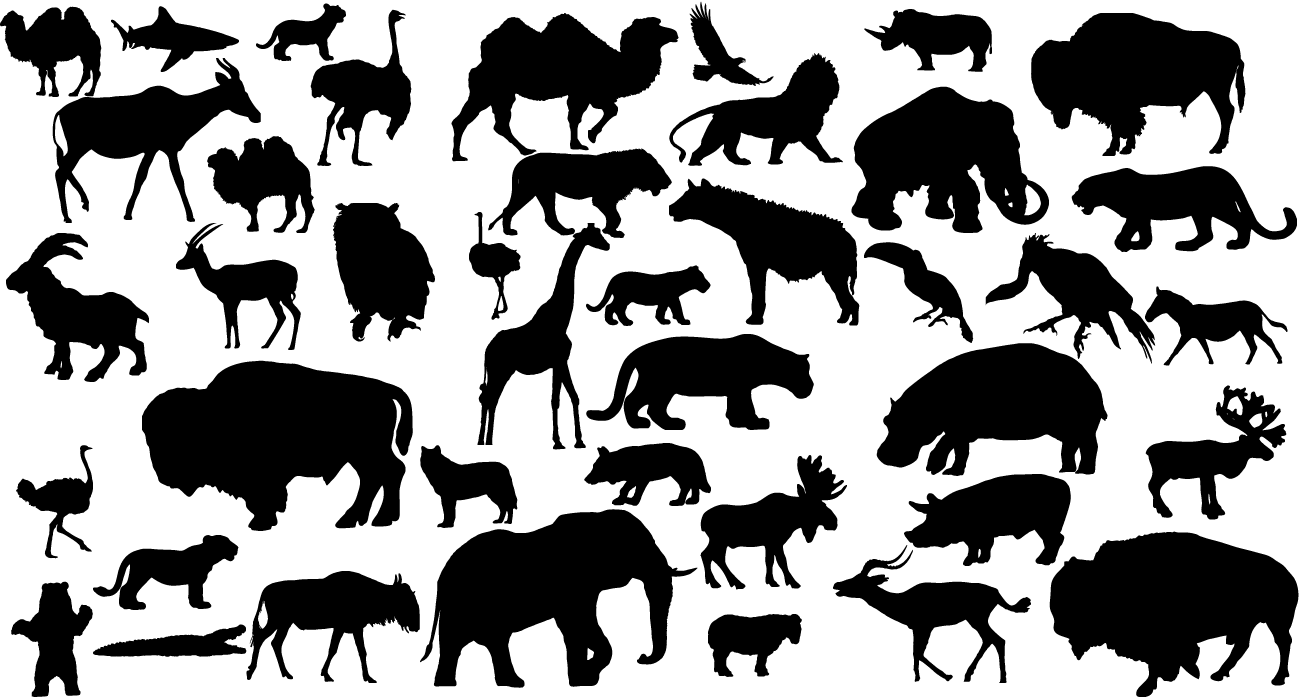 41 Animal Vector Silhouettes by Lukasiniho on Clipart library