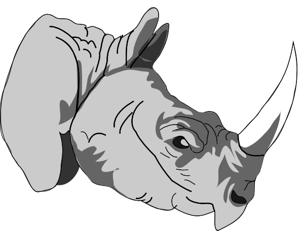 Rhinoceros 3d clip art - vector clip art online, royalty free 