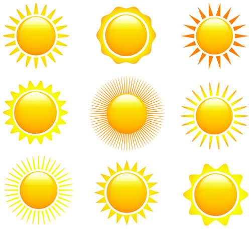 Sun icons design elements 02 - Vector Icons free download