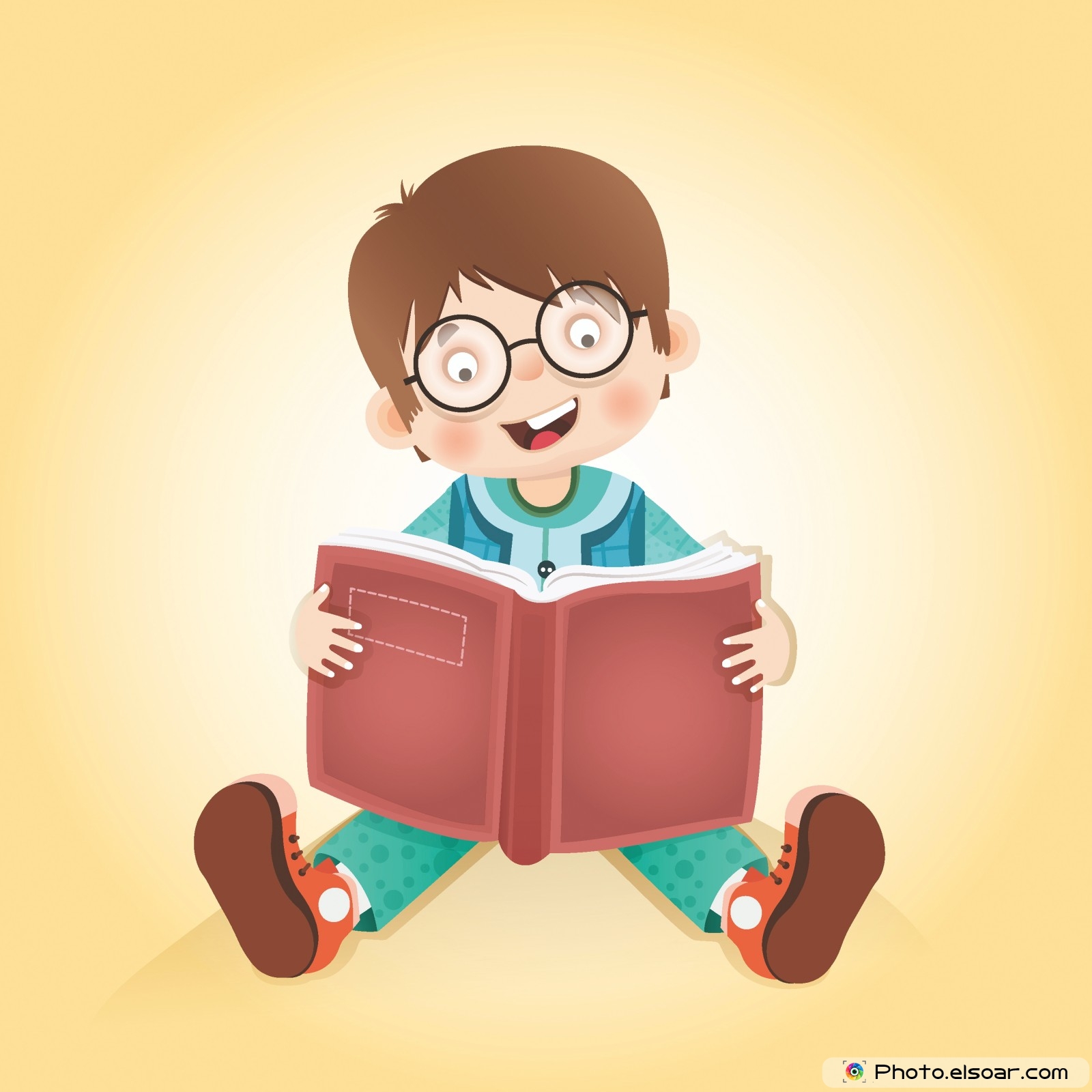 cartoon kid reading a book - Clip Art Library