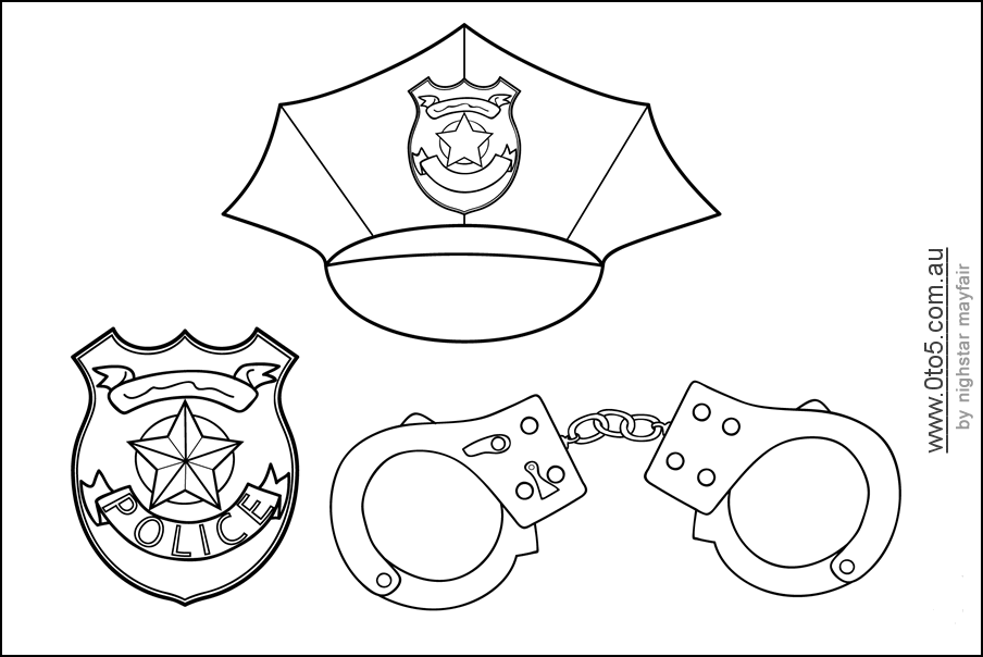 police weapons coloring pages