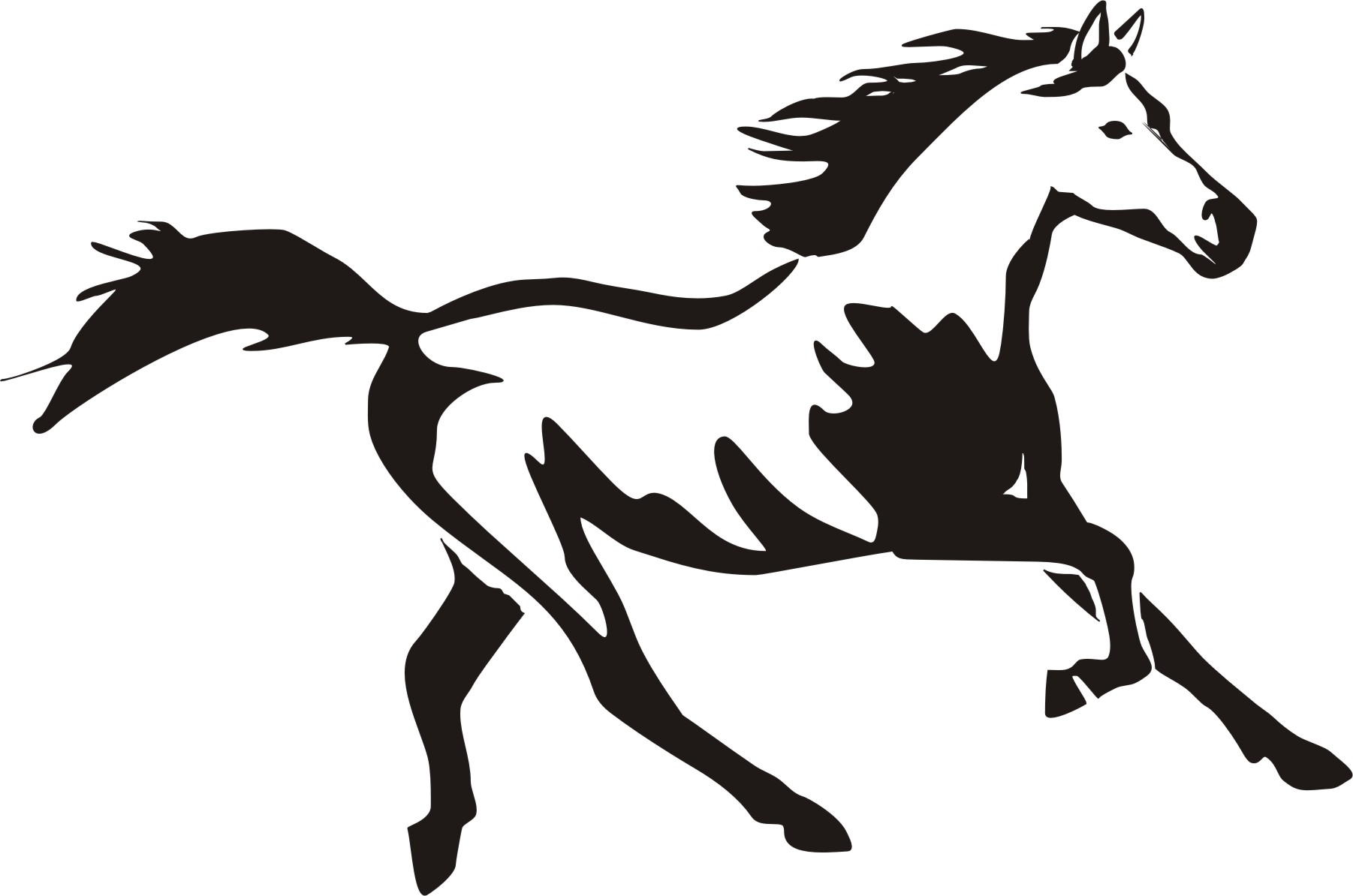 Red Horse Silhouette Clipart
