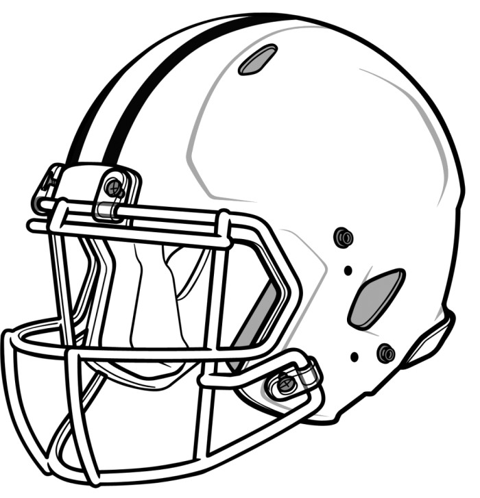 Gambar Football Line Drawing Free Download Clip Art Helmet Trendy 