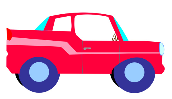 Bright Red Automobile - Free Clip Art
