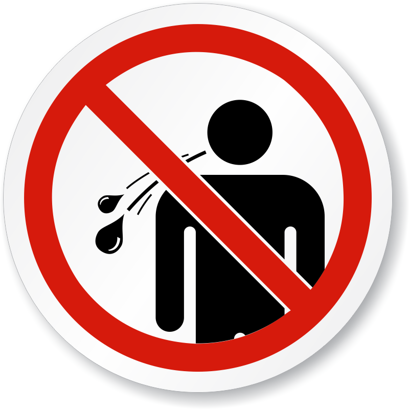 No Spitting Symbol - ISO Prohibition Sign, SKU: IS-1130 