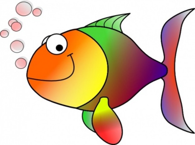 Bubbling Cartoon Fish clip art Vector | Free Download