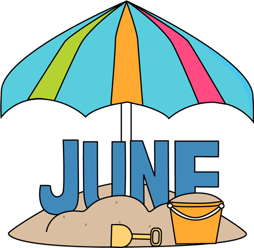 Month of June at the Beach Clip Art - Month of June at the Beach Image