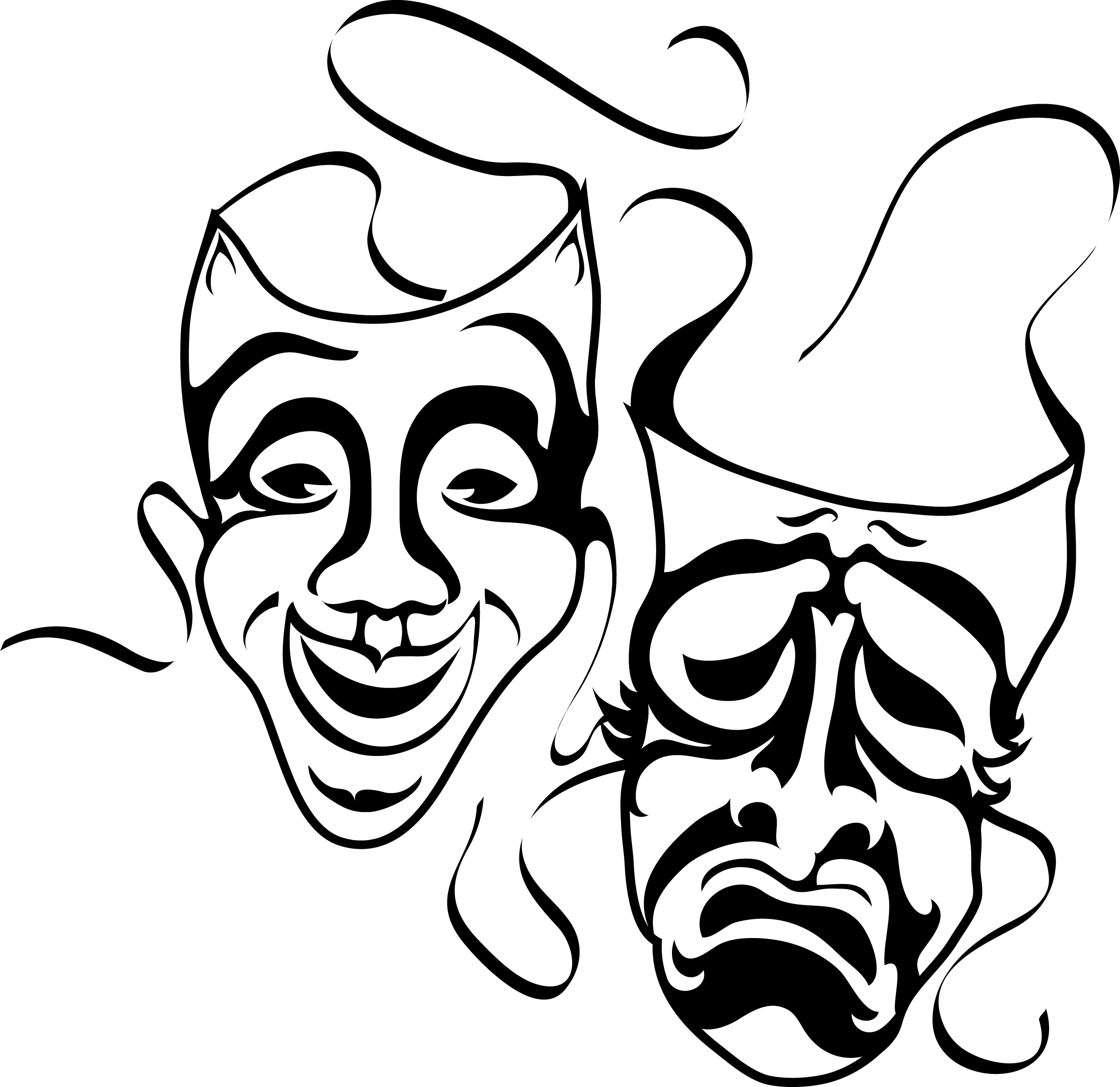 Comedy/drama Masks - Clipart library