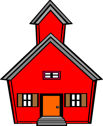 Free Stock Photos | Illustration Of A Red School House | # 8332 