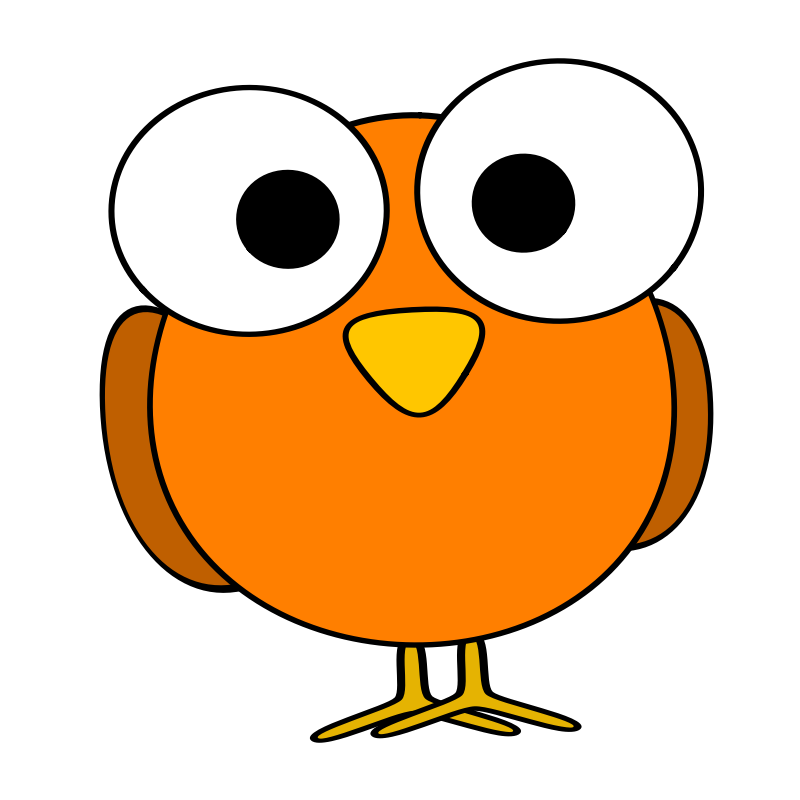 Clipart - Orange googley-eye bird