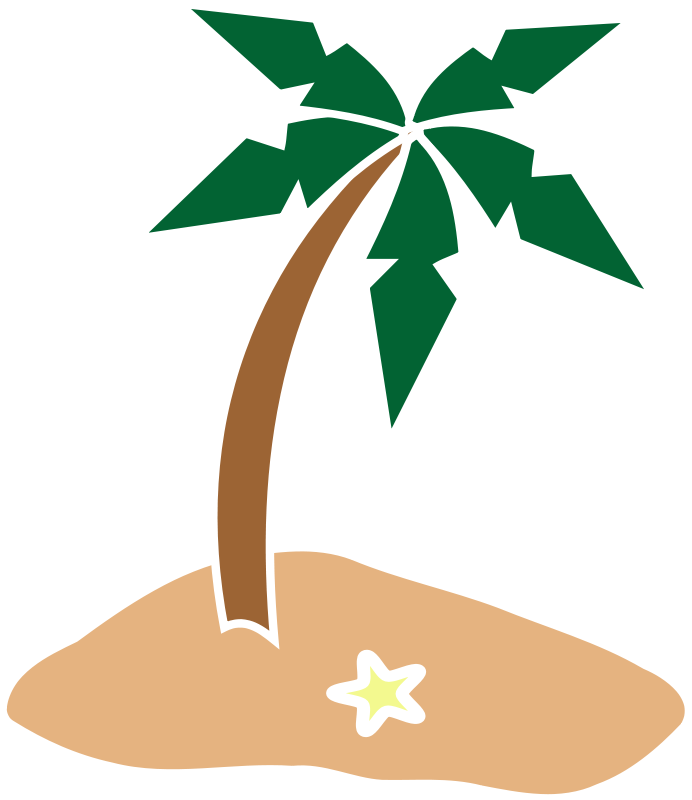 Free Simple Island with Palm Tree Clip Art