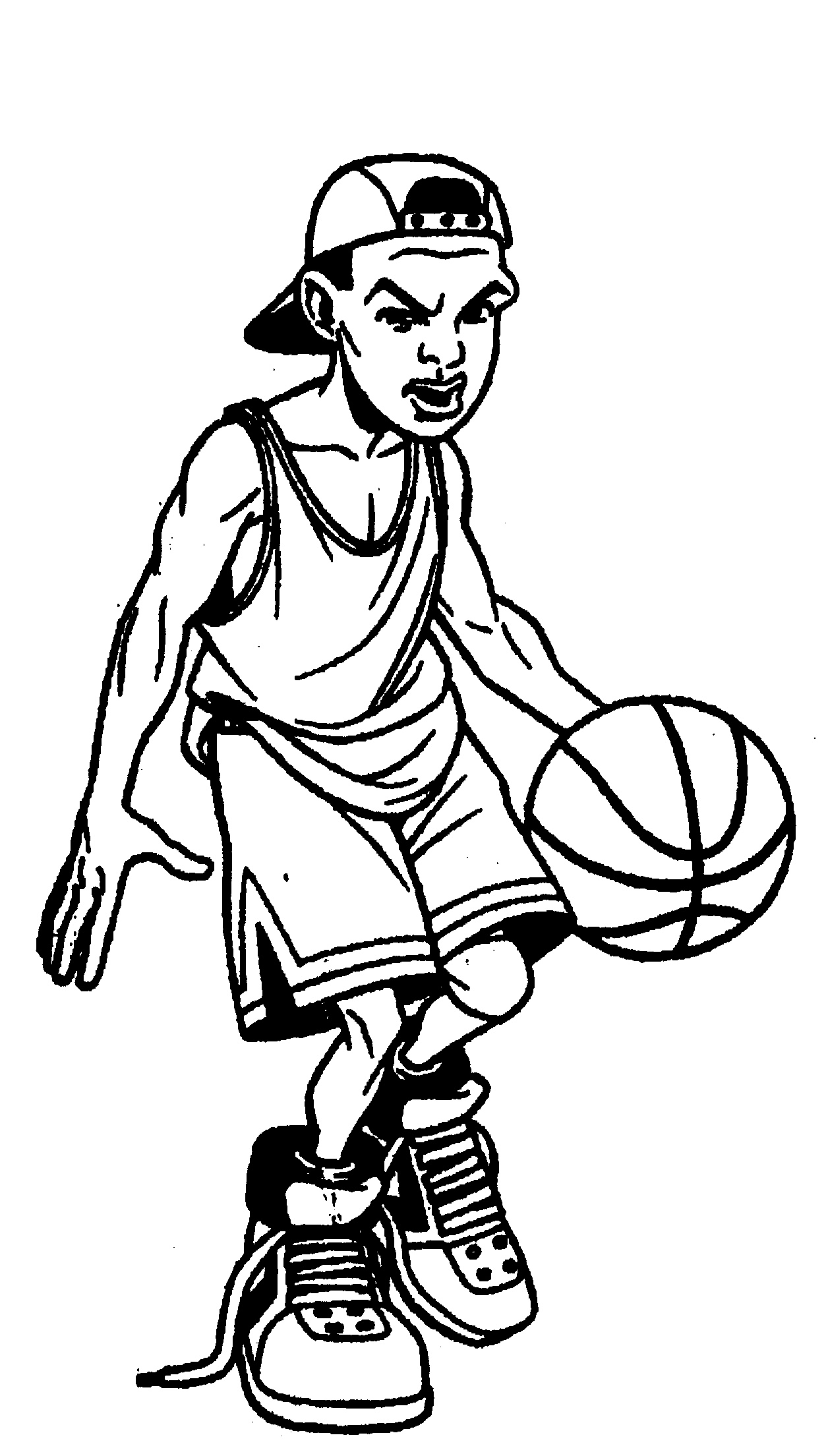 Simple Basketball Player Drawing Draw a few more ellipses.