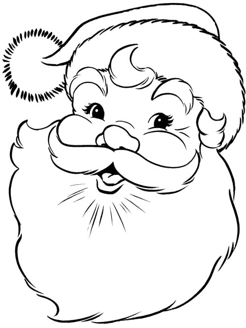 Santa Claus Face Coloring Page : KidsyColoring | Free Online 