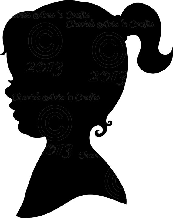 Instant Download Little Girl Silhouette PNG by CheriesArtsnCrafts