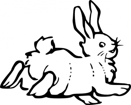 Download Running Rabbit Outline clip art Vector Free