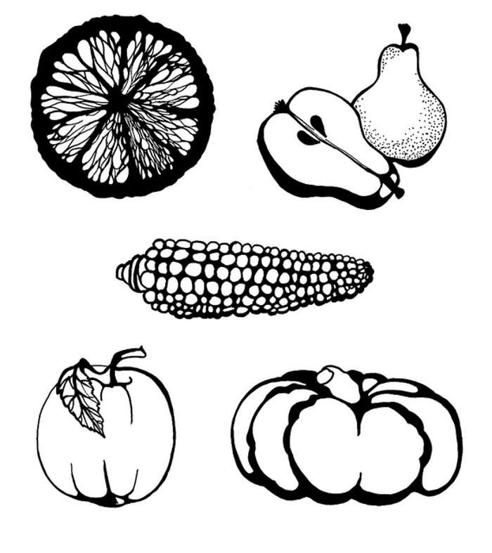 healthy foods black and white clipart