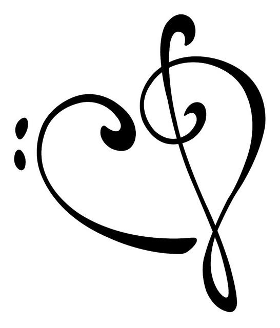 Bass Clef, Treble Clef - Heart | treble clef heart | Clipart library