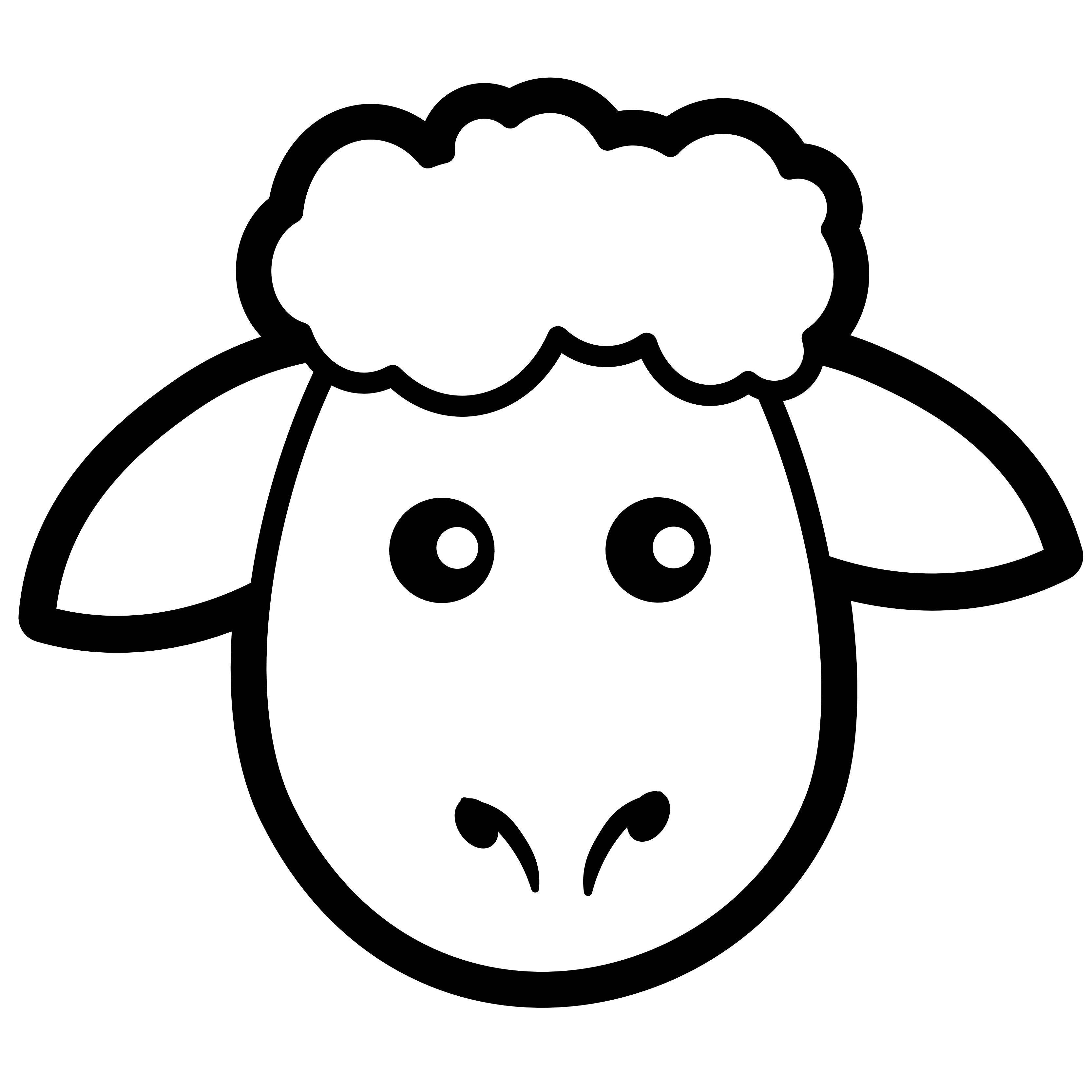 Clip Art: Sheep Icon Black White Line Art  - Clipart library 