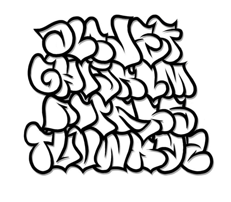 bubble letters graffiti a z