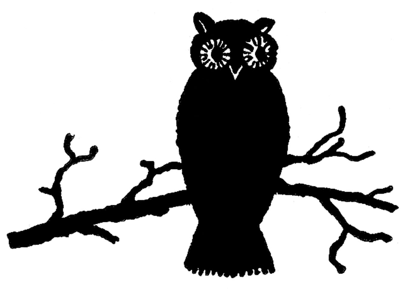 Vintage Halloween Clip Art - Cute Owl Silhouette - The Graphics Fairy