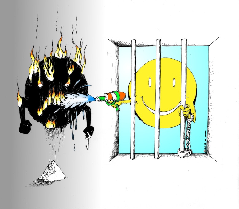 Political Cartoon: Captive Festival of Fire and Water by Kaveh 
