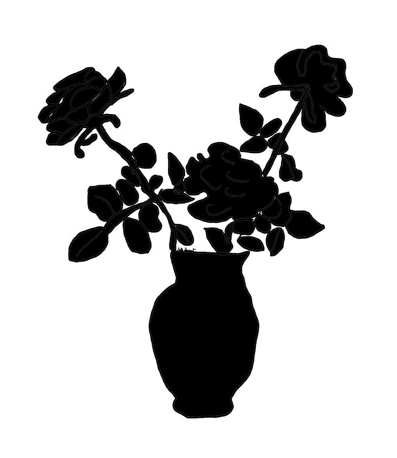 Silhouette Vase Of Flowers by Kate Farrant