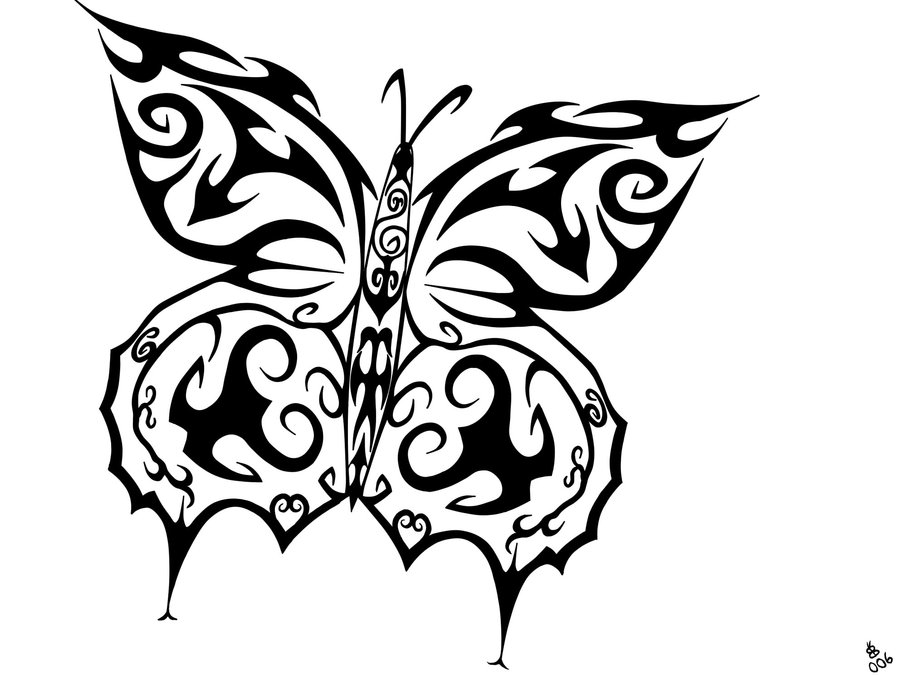 Clipart library: More Like Tribal Butterfly 2 by blackbutterfly006