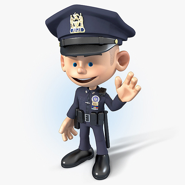3d policeman cartoon model