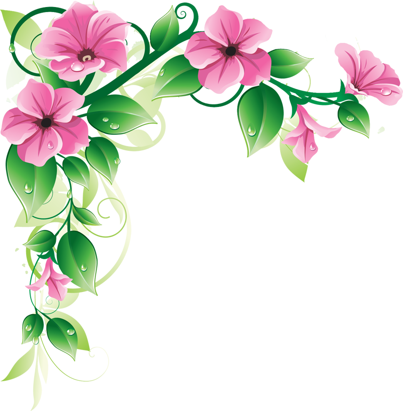 Pink Rose Border Clip Art