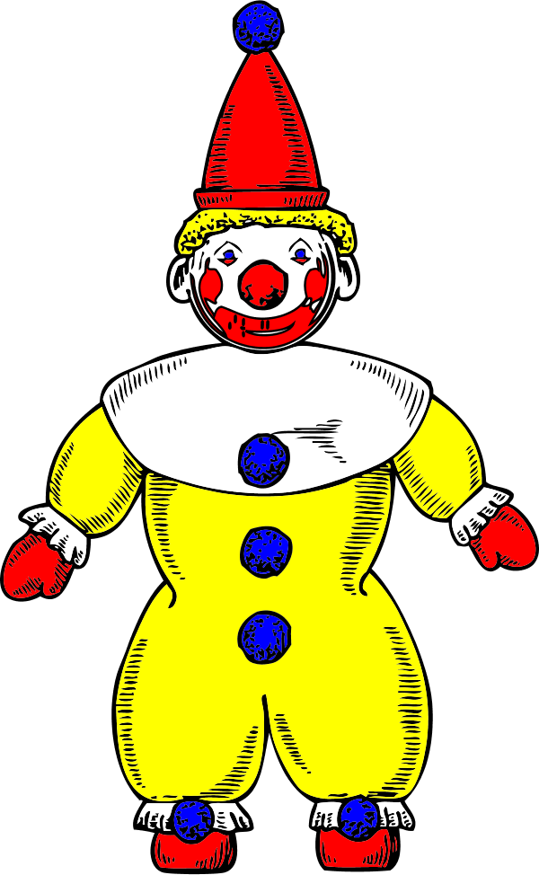 Clown Yellow With Cap - vector Clip Art