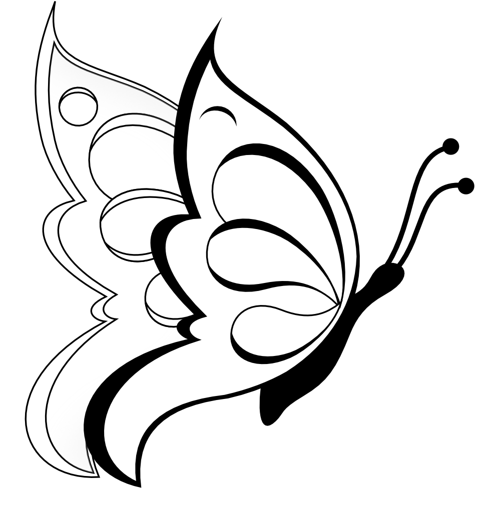Butterfly Black White Flower Shrub Peace peacesymbol.org SVG Art 