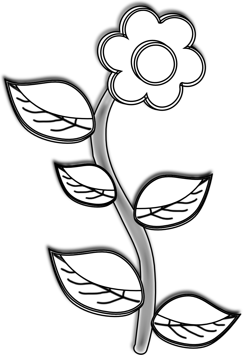 Images For  Plants Clipart Black And White