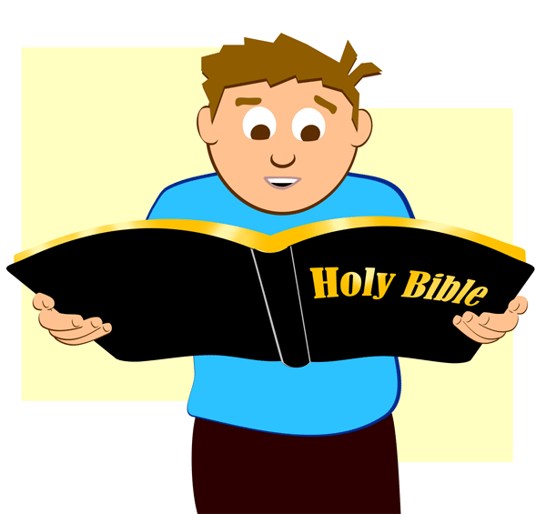 Man Reading the Holy Bible #2 - Free and Easy Christian Clip Art