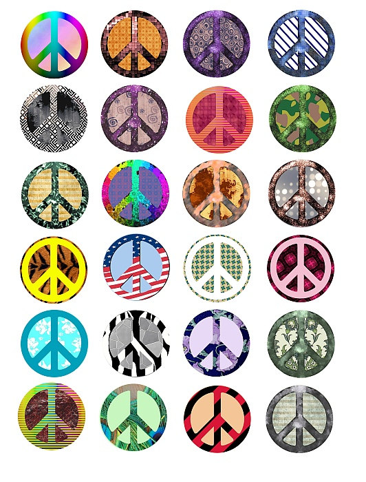 hippie retro peace signs symbol clip art by DigitalGraphicsShop
