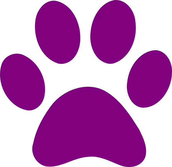 Purple Paw Print clip art - vector clip art online, royalty free 