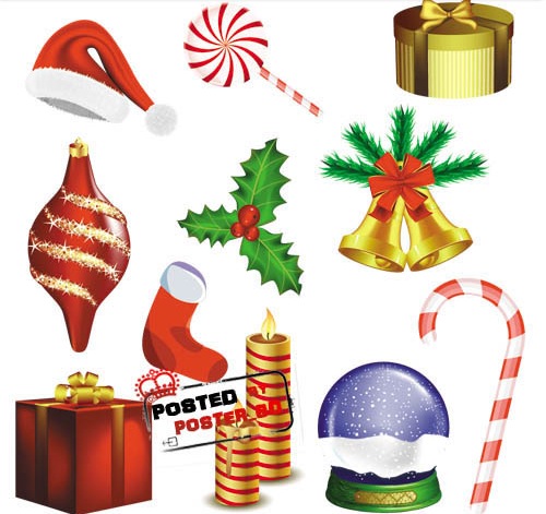 Christmas Decoration Elements Vector | Free Vector Graphics  Art 
