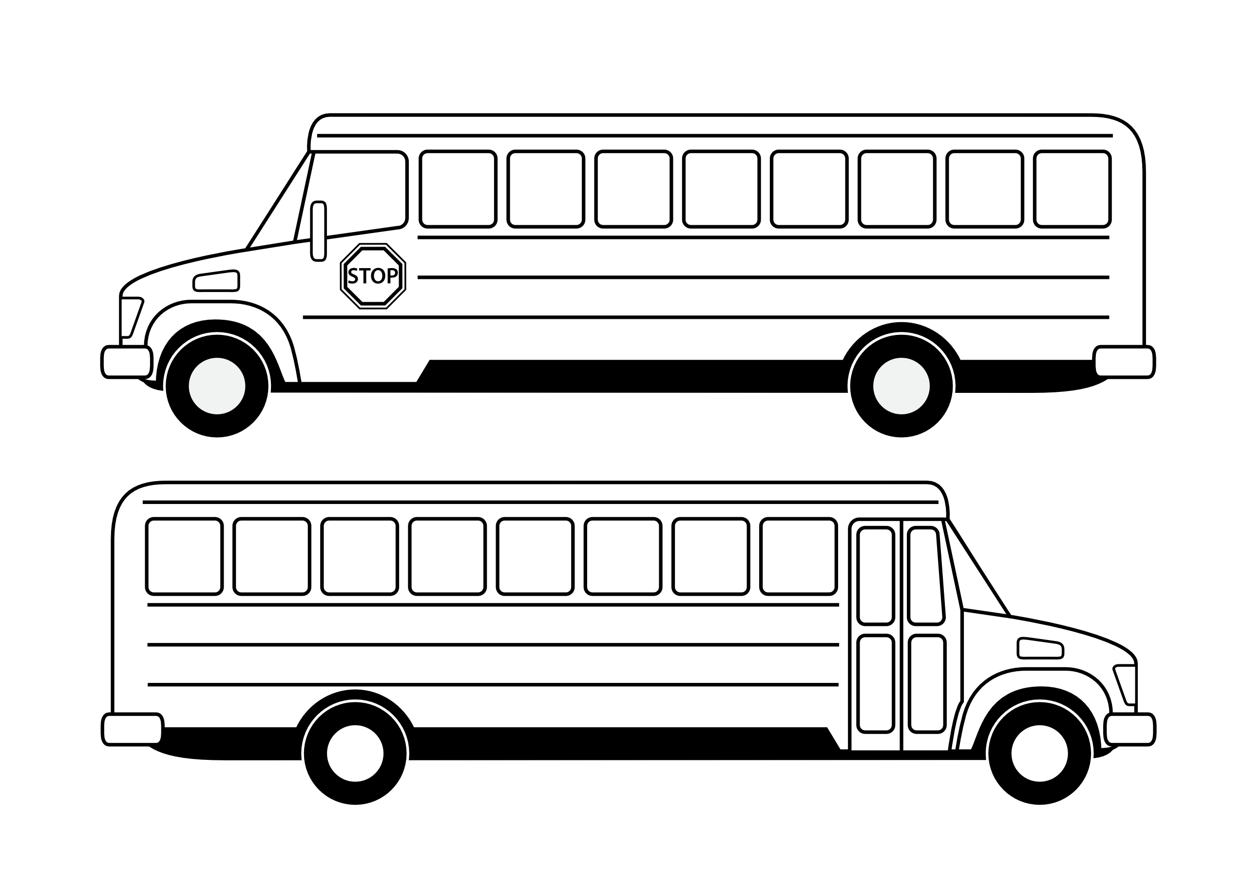 Images For  Bus Outline Clip Art