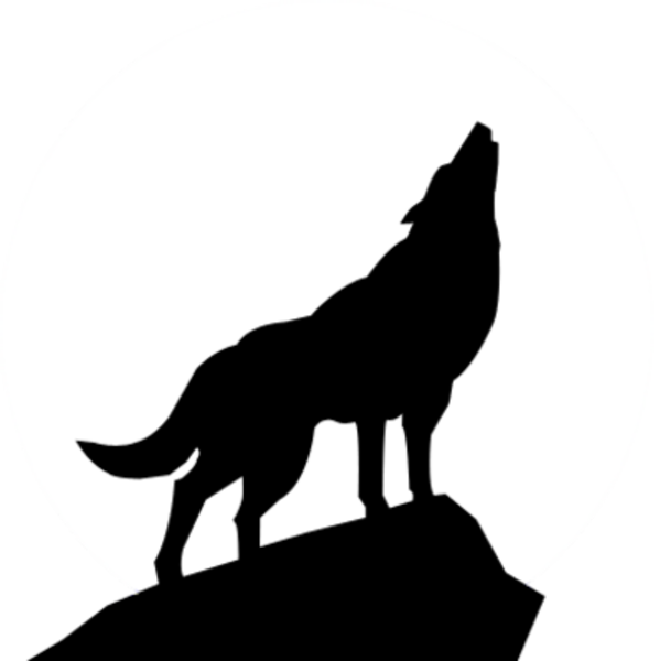 Howling Wolf Silhouette Psd image - vector clip art online 