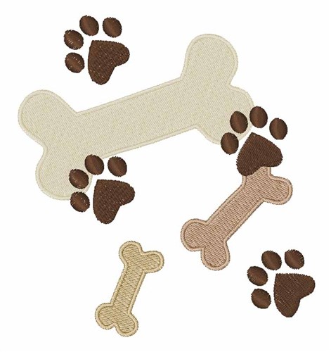 Dogs Embroidery Design: Dog Bones from Windmill Designs