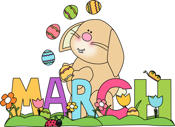 Month of March Easter Bunny Clip Art - Month of March Easter Bunny 